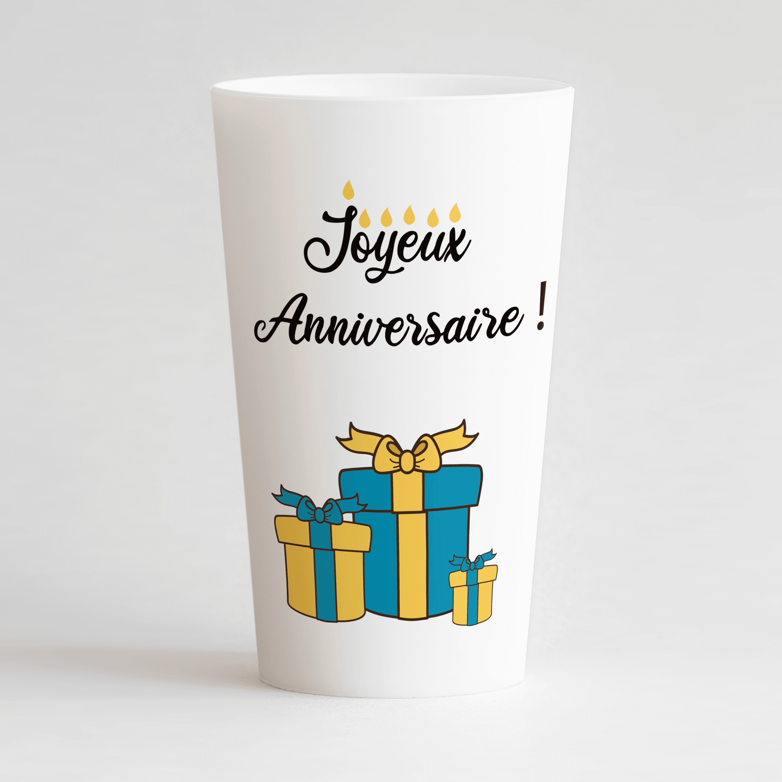 Verre en plastique anniversaire enfant original & 100% personnalisable