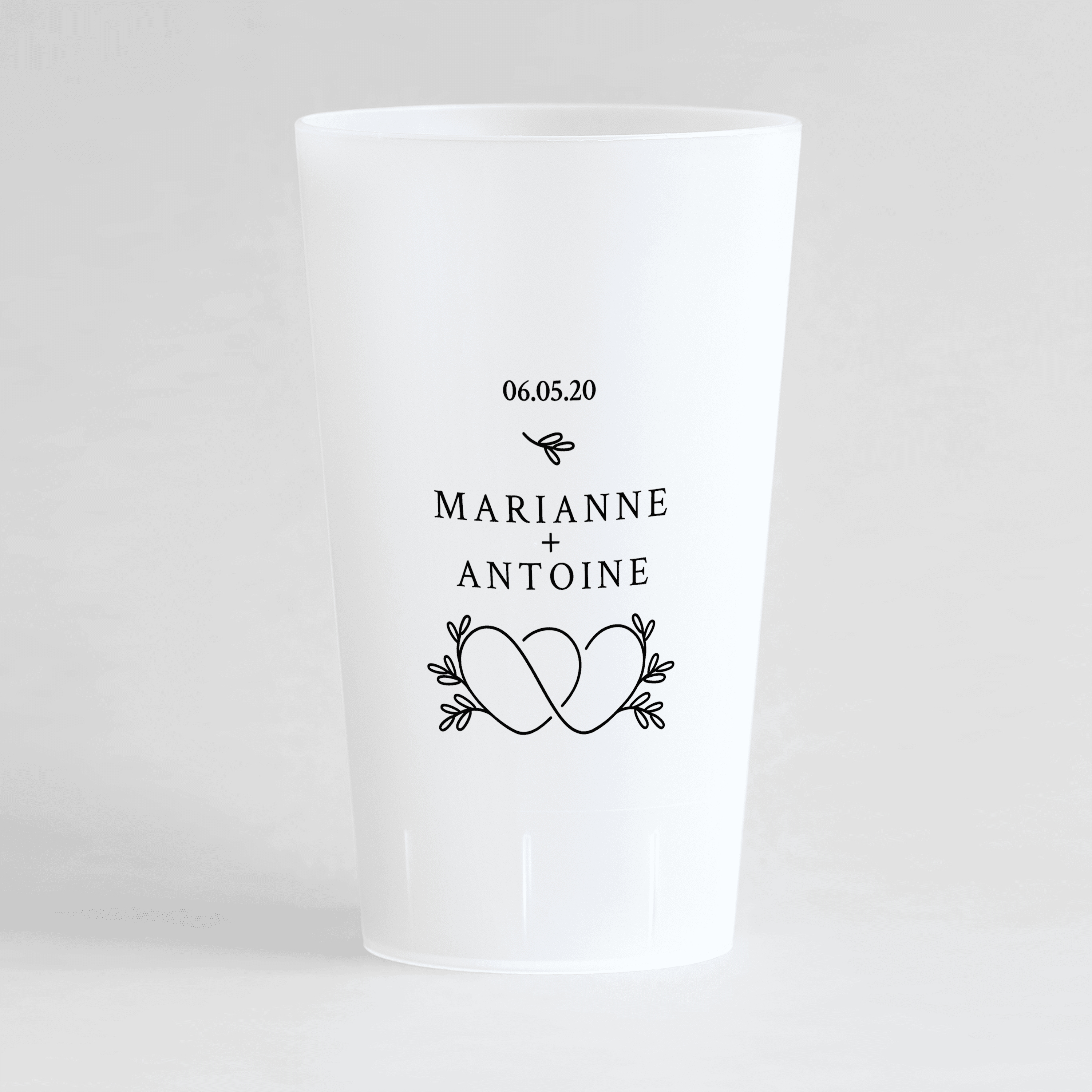 Lot Gobelets plastique ECOCUP personnalisés pour événements : mariage  baptême anniversaire BLANC ou TRANSPARENT -  France