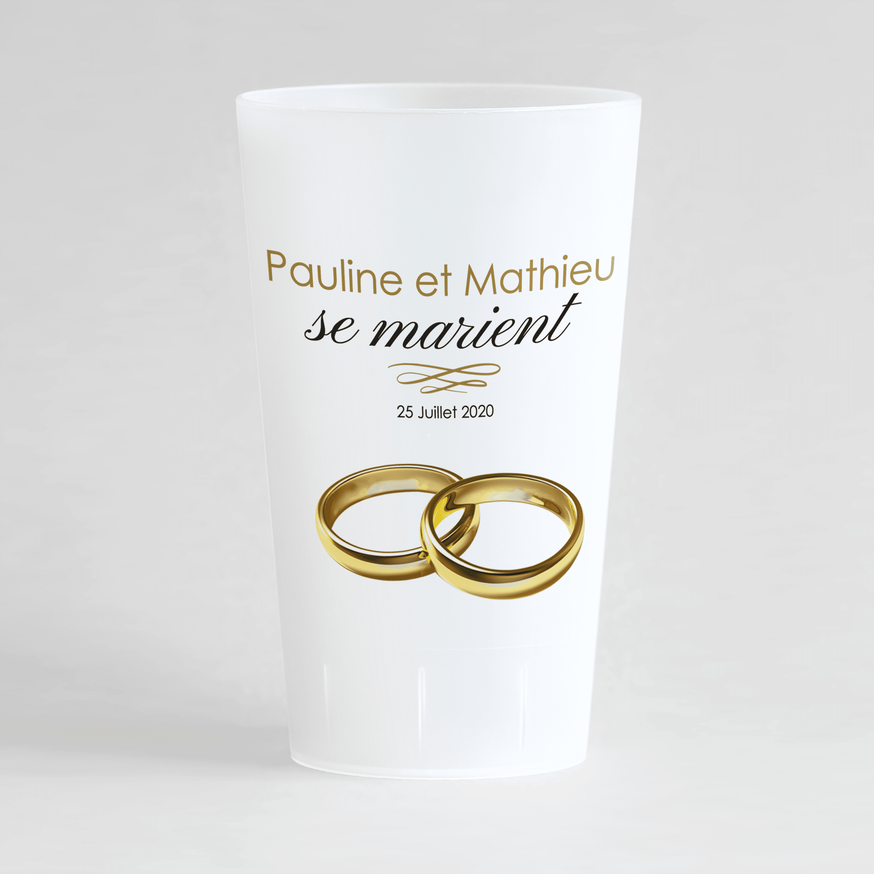 Ecocup personnalisé de mariage  Gobelet personnalisé direction mariage