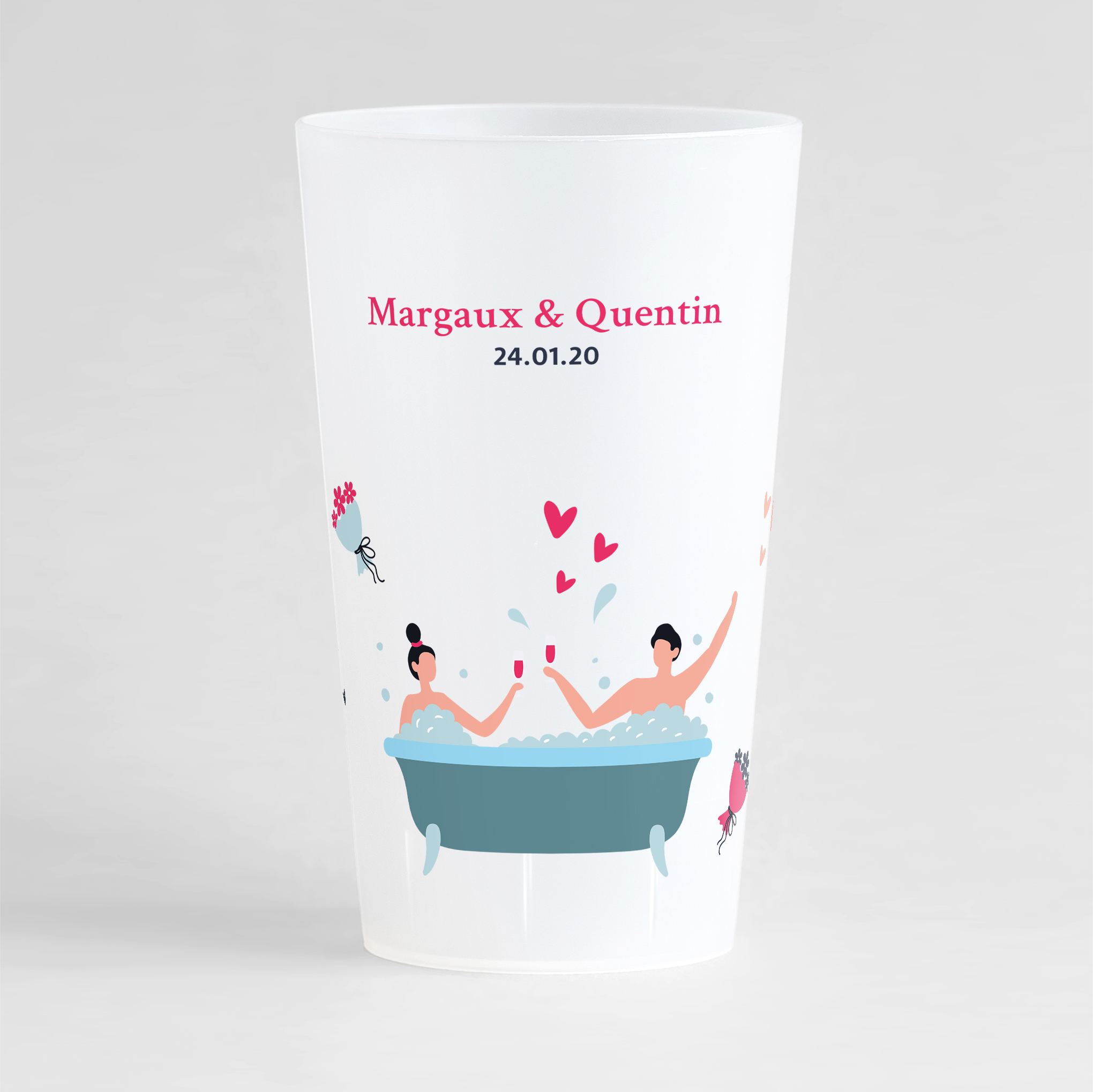 VERRE GIVRE EVJF MARIAGE BAPTEME - PERSONNALISABLE