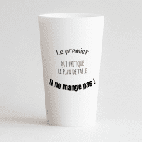 Un ecocup humoristique blanc de face pour un mariage.