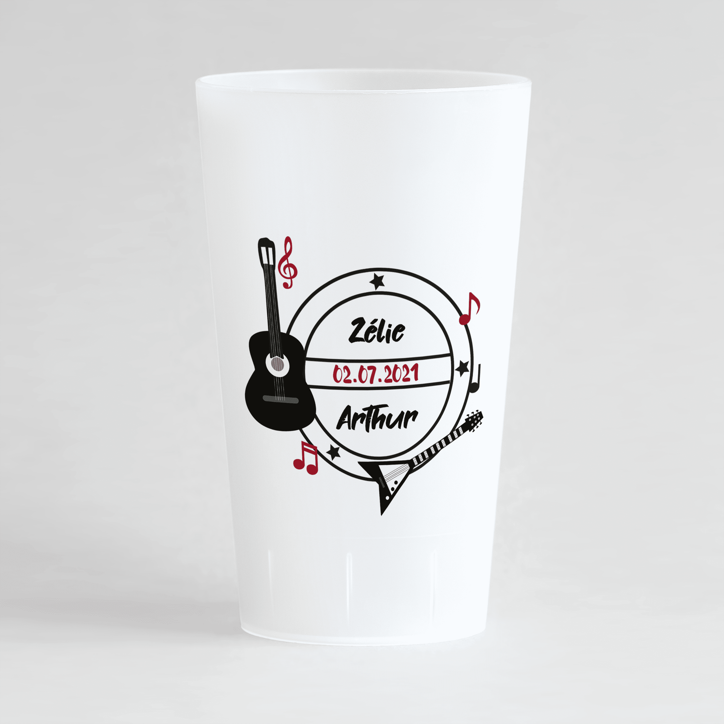 Gobelet de mariage rock and roll  Verre Ecocup ® personnalisable à 360°