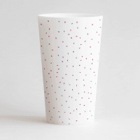 Un ecocup blanc dos avec des confettis