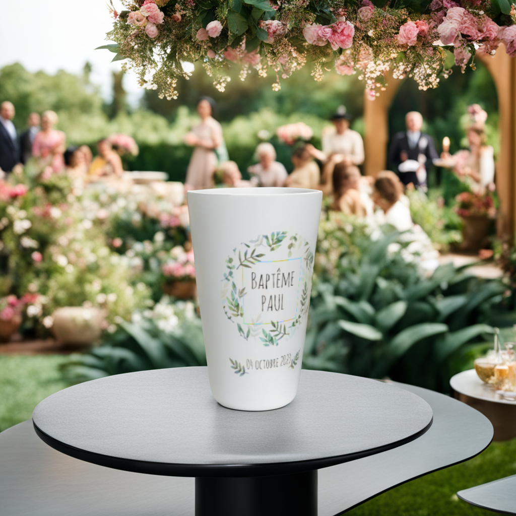 Gobelet personnalisable, ecocup anniversaire, mariage, baptême