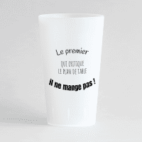 Un ecocup humoristique givré de face pour un mariage.