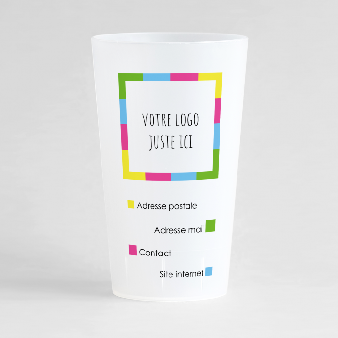 Verre réutilisable Couleur pas cher publicitaire