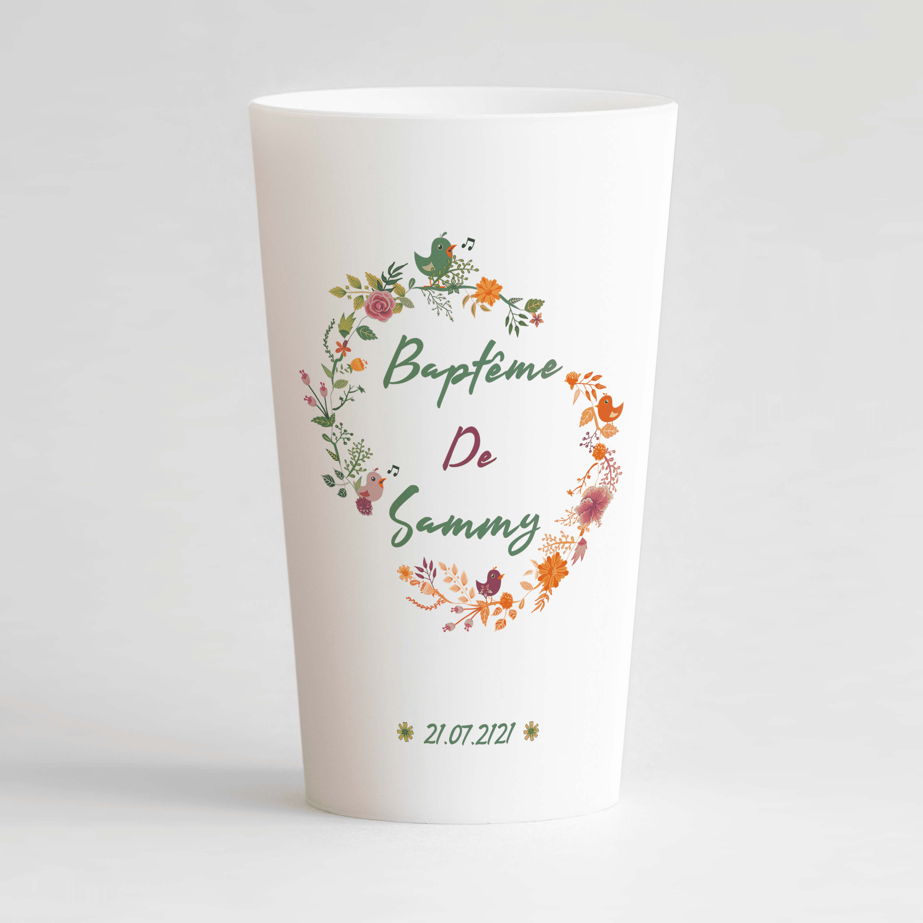 Gobelet personnalisable, ecocup anniversaire, mariage, baptême