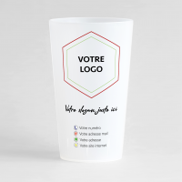 Un ecocup givré de face à personnaliser pour votre entreprise avec logo et slogan.