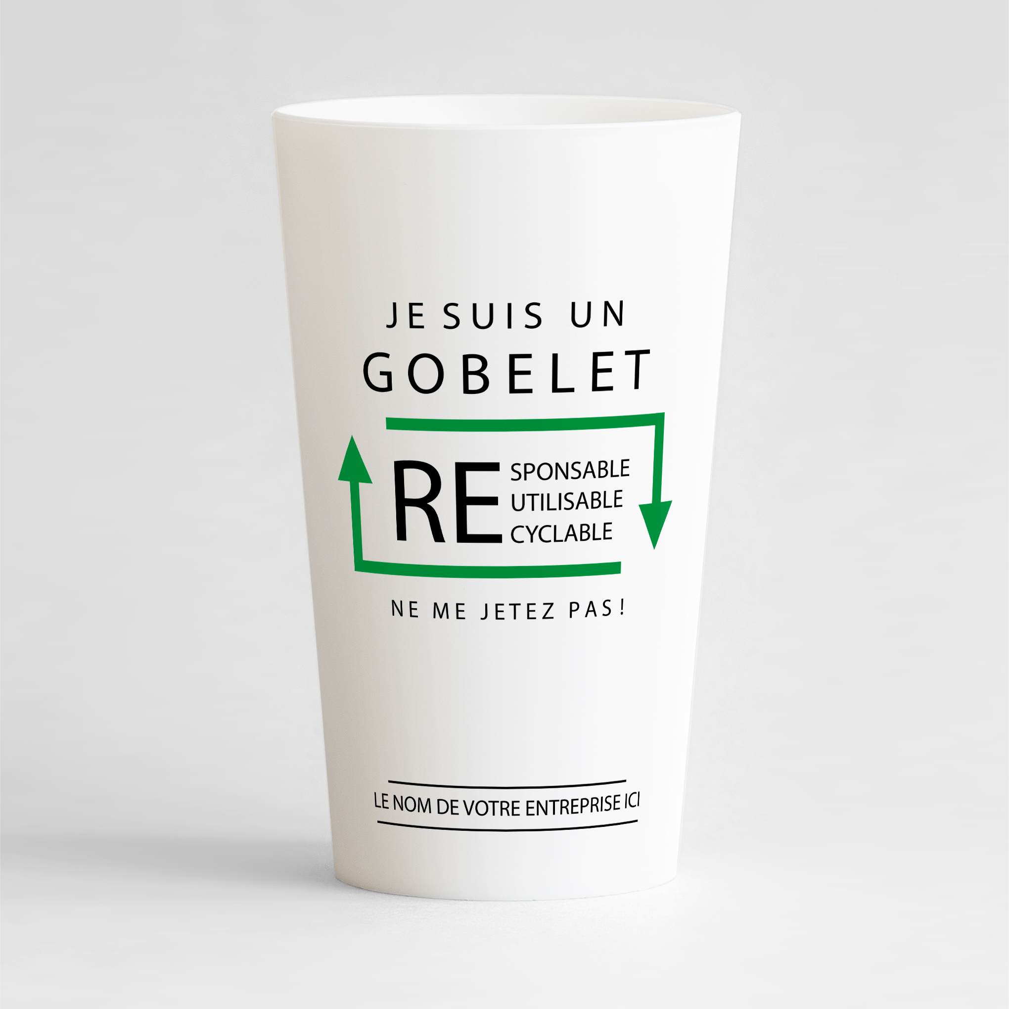 Gobelet personnalisé réutilisable 30cl Quadri | Gobelet Ecocup | Génicado