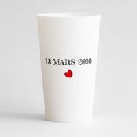 Un ecocup blanc de dos personnalisé pour les 10 ans de mariage