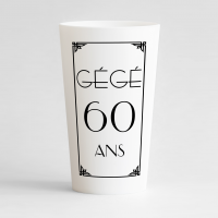 Un ecocup blanc de dos pour un anniversaire vintage à personnaliser