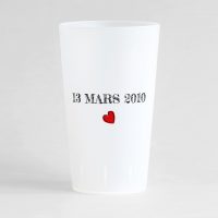 Un ecocup givré de dos personnalisé pour les 10 ans de mariage