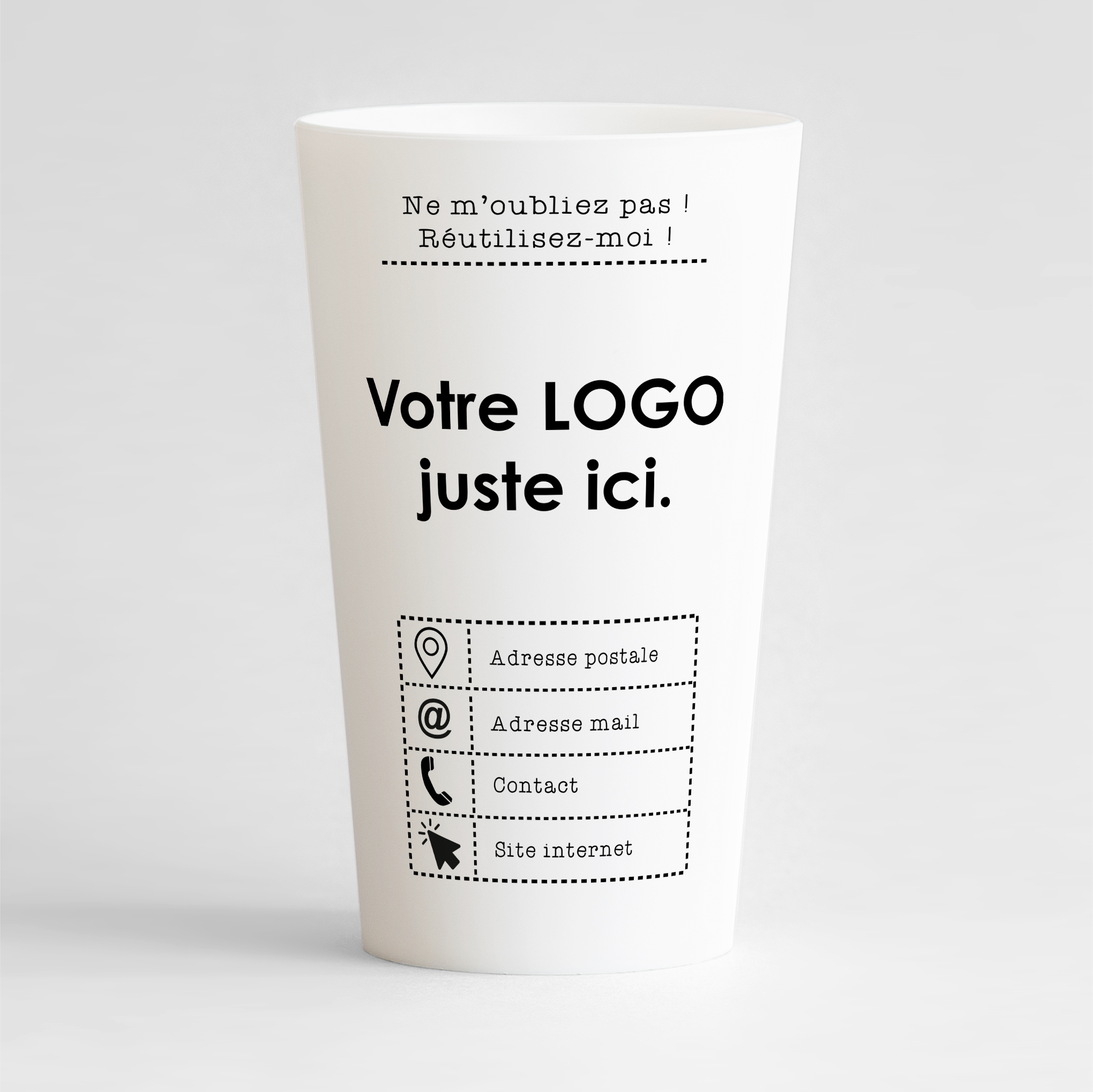 Eco cup personnalisé  Web, enseignes, imprimerie