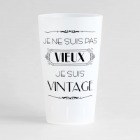 Un ecocup givré de face pour un anniversaire vintage à personnaliser