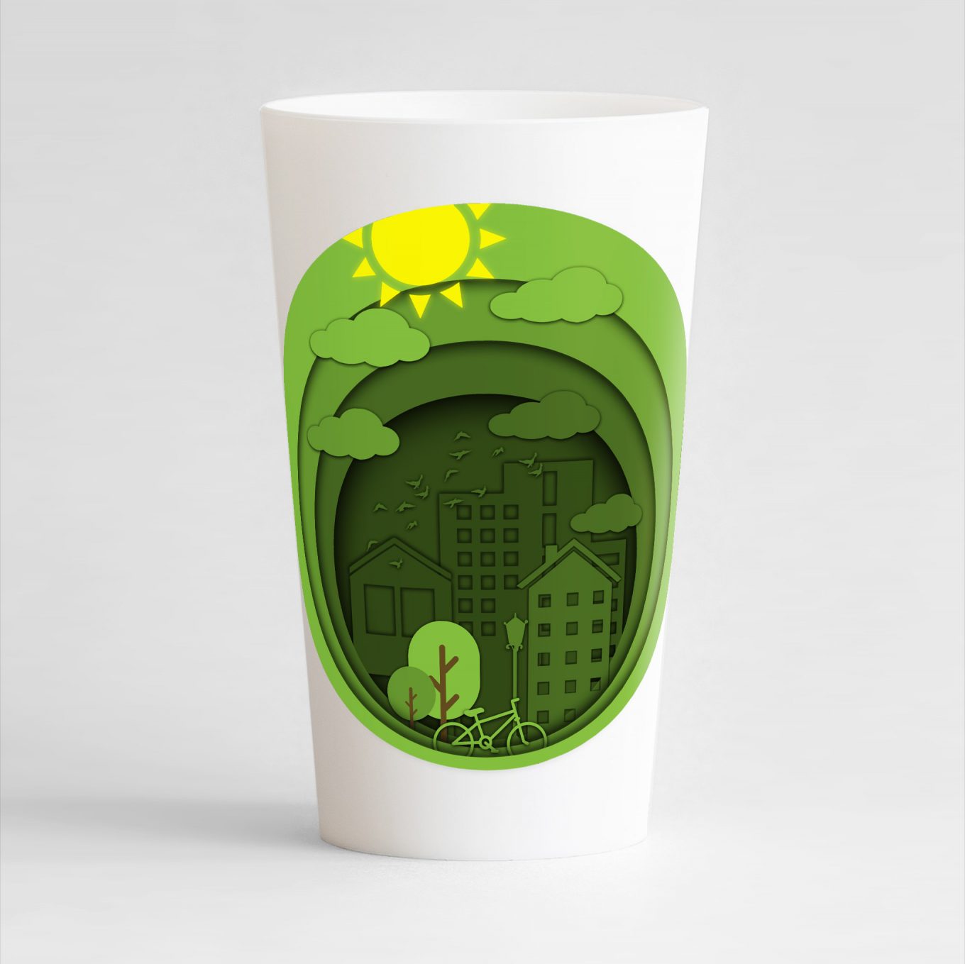 éco gobelet green city blanc design écoresponsable