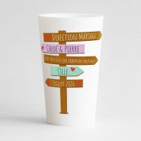 ecocup mariage personnalisé panneaux colorés face blanc