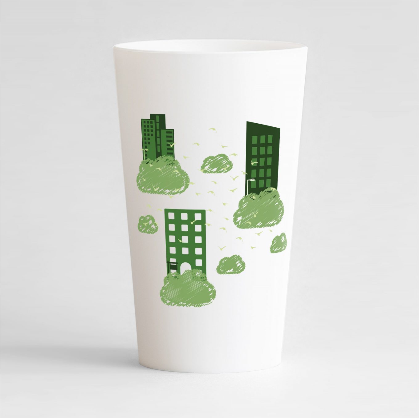 Ecocup gobelet éco-responsable green clouds blanc