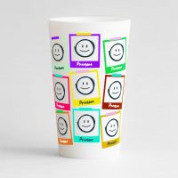 Ecocup trombinoscope polaroïds multicolores blanc