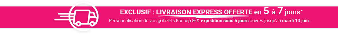 ecocup livraison offerte en 5 jours