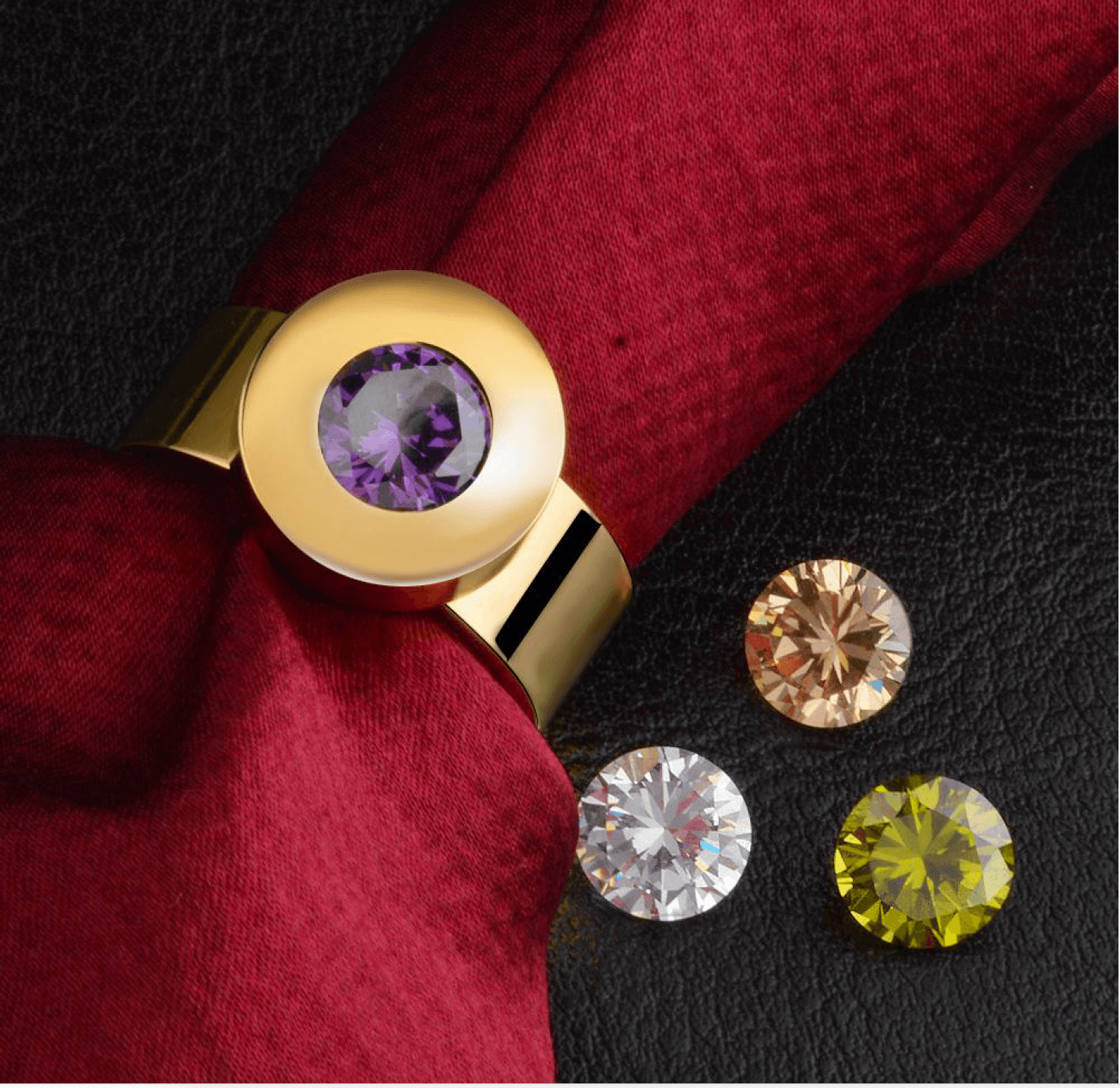 Vintage Four Petal Flower Natural Stone Ring Colorful Stainless Steel Rings  for Women 18K Gold Plated Green Color Decoration - AliExpress