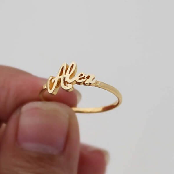 Personalized Custom Gold Color Heart Name Ring Letter Rings Love For Women  Romance Wedding Commemorative Jewelry Couple Gift - Customized Rings -  AliExpress
