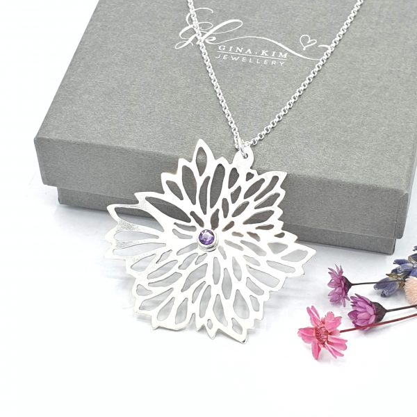 Dahlia with Amethyst necklace