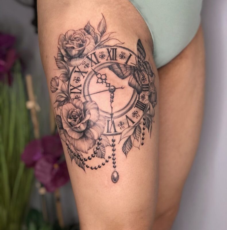 Time heals everything pocketwatch roses time tattoo   Flickr