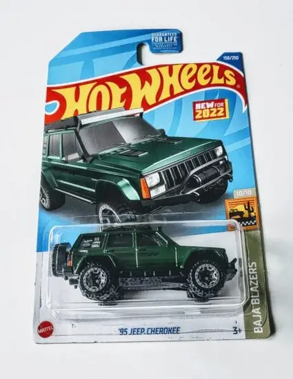 Hot Wheels 2022 Baja Blazers 10 of 10 - 1995 Jeep Cherokee Green HCT10