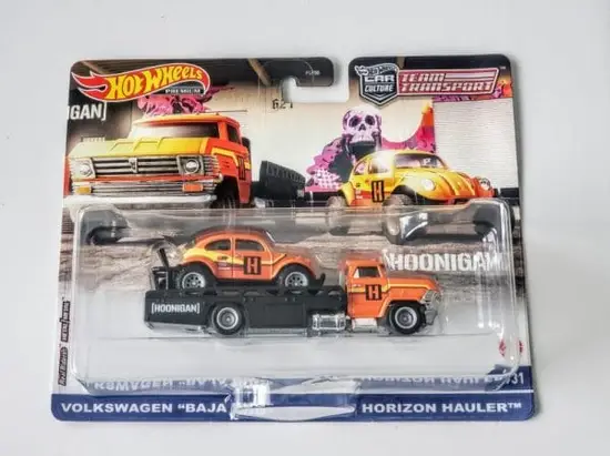 Hot Wheels 2021 Team Transport Mix 2 - 31 of 32 Volkswagen Baja Bug w/Horizon Hauler orange (Hoonigan Scumbug) GRK61