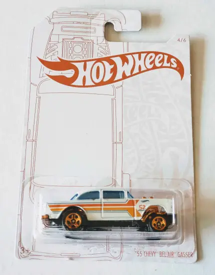 Hot Wheels 2020 Pearl and Chrome '55 Chevy Bel Air Gasser GJW51