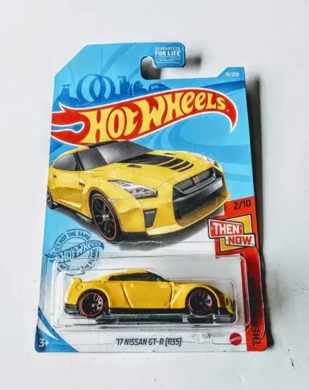 Hot Wheels 2021 Then and Now 2017 Nissan GT-R (R35) (Yellow) GTB34