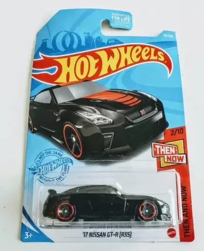 Hot Wheels 2021 Then and Now 2017 Nissan Skyline GT-R (R35) Black (Kroger exclusive) GTD41