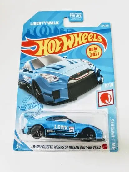 Hot Wheels 2021 HW J-Imports 8 of 10 LB-Silhouette Works GT Nissan 35GT-RR Ver.2 Blue - Liberty Walk - LBWK)GRX63