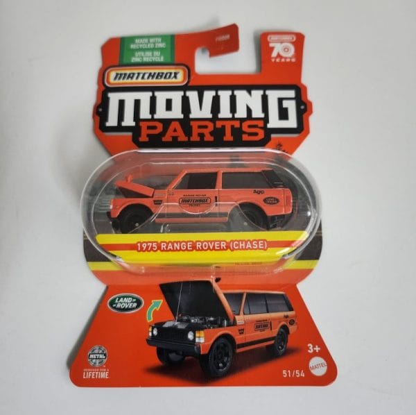 Matchbox 2023 Moving Parts 51 of 54 1975 Range Rover orange chase HLG36