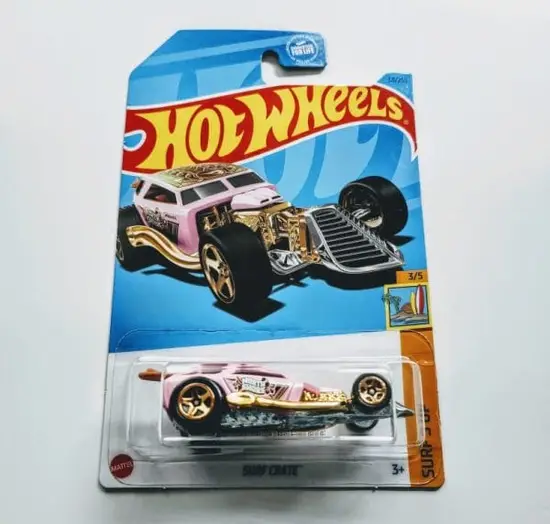Hot Wheels 2023 Surfs Up 3 of 5 Surf Crate pink treasure hunt HKL06