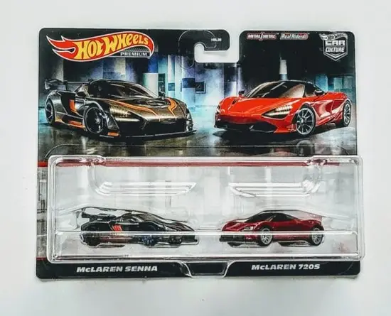 Hot Wheels 2023 Car Culture 2 pack McLaren Senna black / McLaren 720s red HFF97