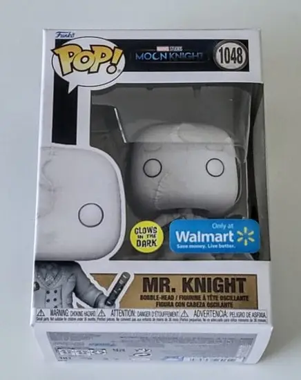 Funko Pop Moon Knight #1048 Mr Knight (GITD Walmart Exclusive) w/0.5 mylar Protector