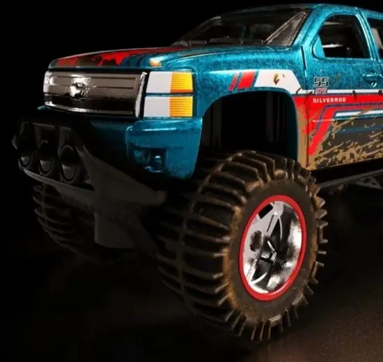 Hot Wheels 2022 NFT Garage Series 4 Mud Studs 58 of 59 - Chevy Silverado off-road blue