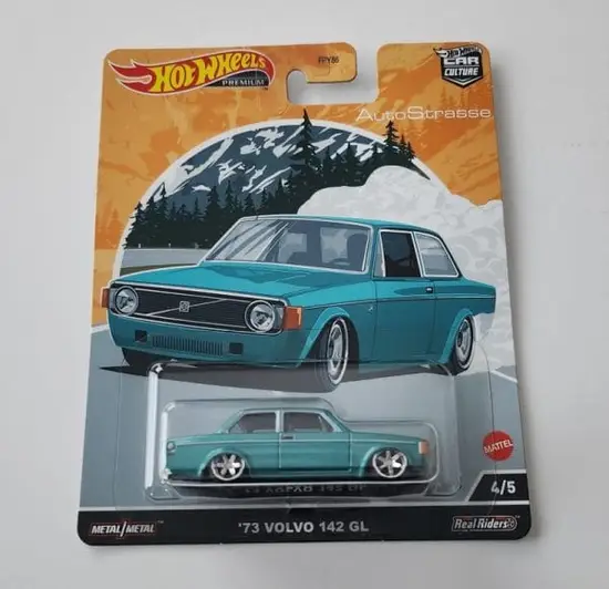 Hot Wheels 2022 Car Culture Auto Strasse 4 of 5 1973 Volvo 142 GL Teal HCJ87