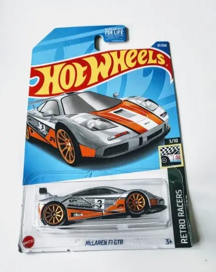 Hot Wheels 2022 Retro Racers 3 of 10 Mclaren F1 GT-R grey/orange HCX86