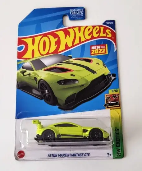 Hot Wheels 2022 HW Exotics 9 of 10 Aston Martin Vantage GTE lime green