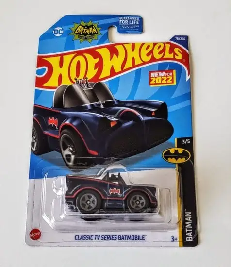 Hot Wheels 2022 Batman Series 3 of 5 Classic TV Series Batmobile Blue (tooned)