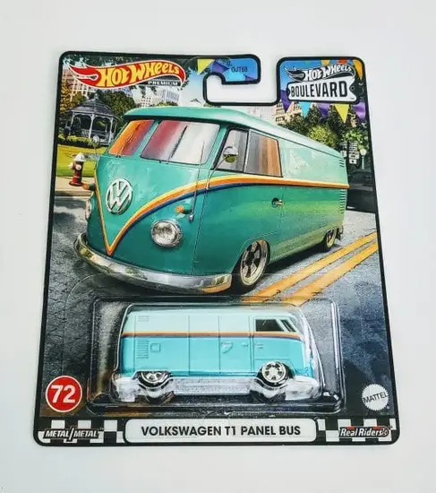 Hot wheels 2023 Boulevard mix Q 72 of 75 - Volkswagen T1 Panel Bus teal HKF18