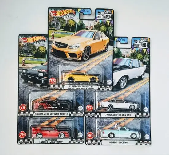 Hot Wheels 2023 Boulevard Mix R complete set 76-80