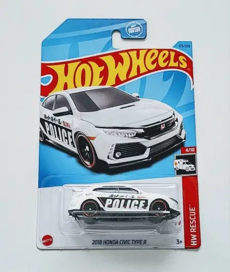 Hot Wheels 2023 HW Rescue 4 of 10 -2018 Honda Civic Type R white HKJ21 (Japan Police) at JTC Collectibles.