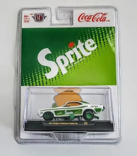 M2 Machines 2023 Coca-Cola series 52500 release A30 - Sprite 1971 Dodge Challenger Funny Car 23-12 at JTC Collectibles.