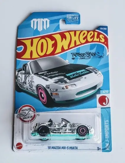 Hot Wheels 2022 HW J-imports 4 of 10 1991 Mazda MX-5 Miata HCV77 at JTC Collectibles