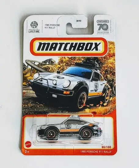 Matchbox 2023 - 80 of 100 MBX Highway - 1985 Porsche 911 Rally gray 70th special edition - HKX18 at JTC Collectibles.