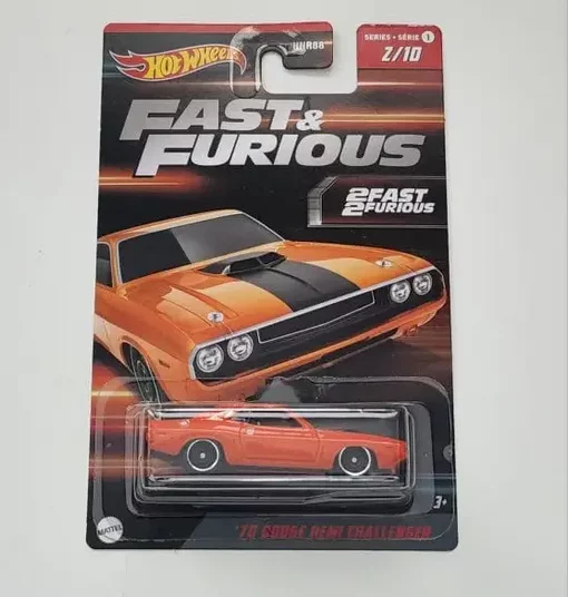 Hot Wheels 2023 Fast & Furious Series 1- 2 of 10 - 2020 Dodge HEMI Challenger Orange HNR92 at JTC Collectibles.