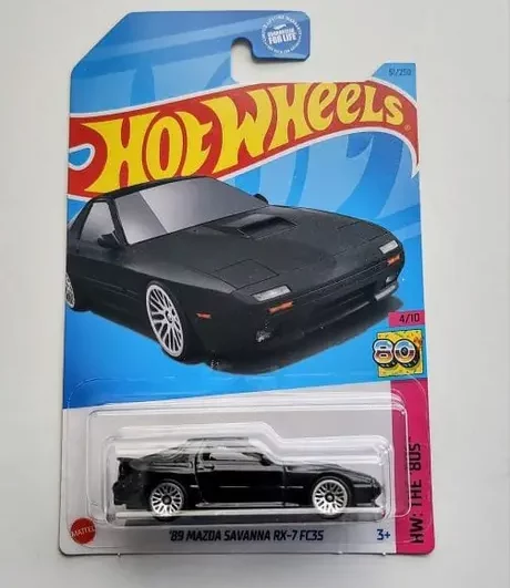 Hot Wheels 2023 HW The 80's 4 of 10 1989 Mazda Savanna RX-7 FC35 black HKJ62 at JTC Collectibles